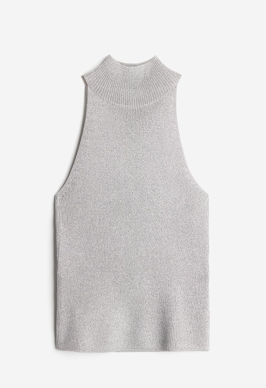 H&M - Glittery turtleneck top - silver