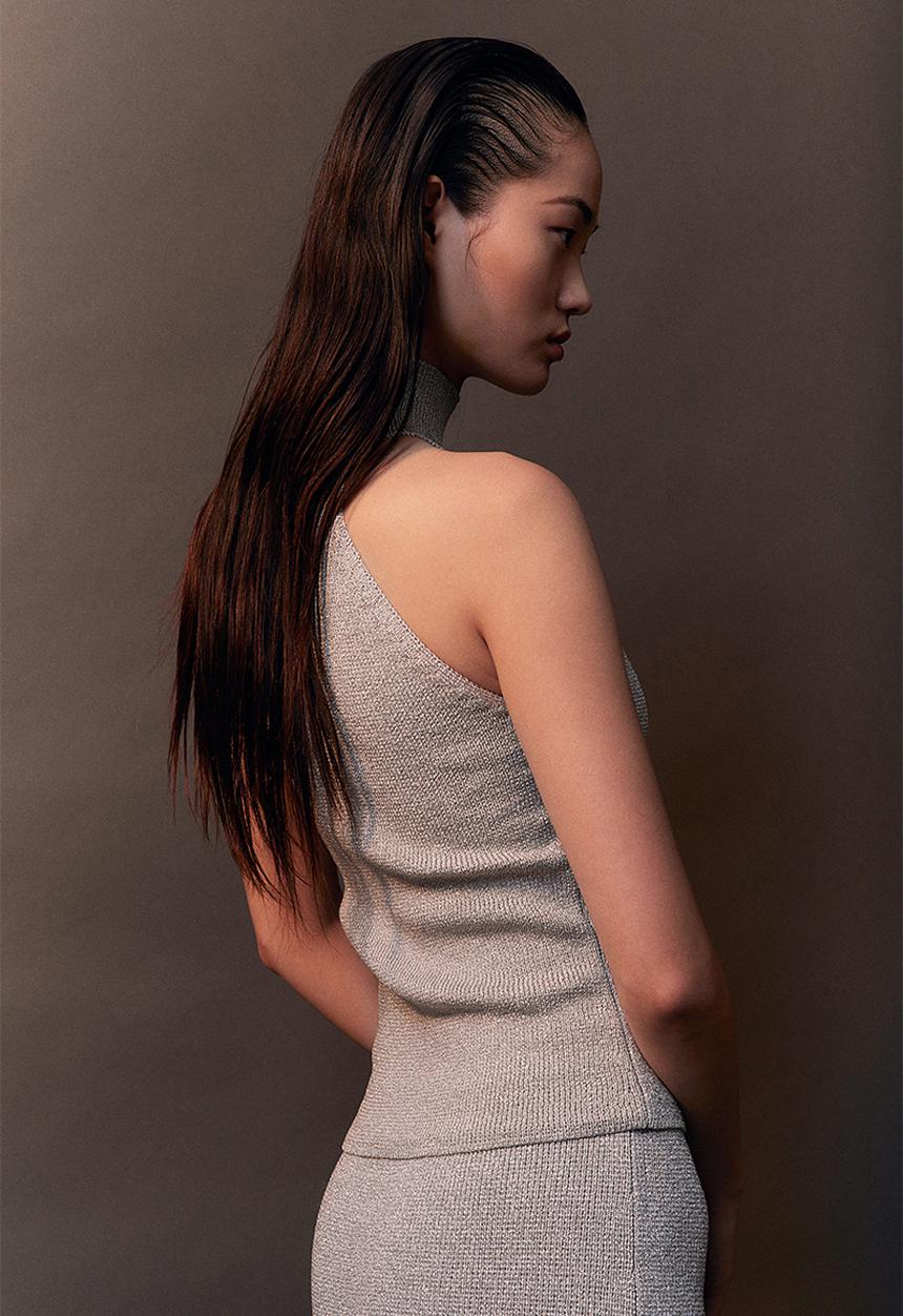 H&M - Glittery turtleneck top - silver