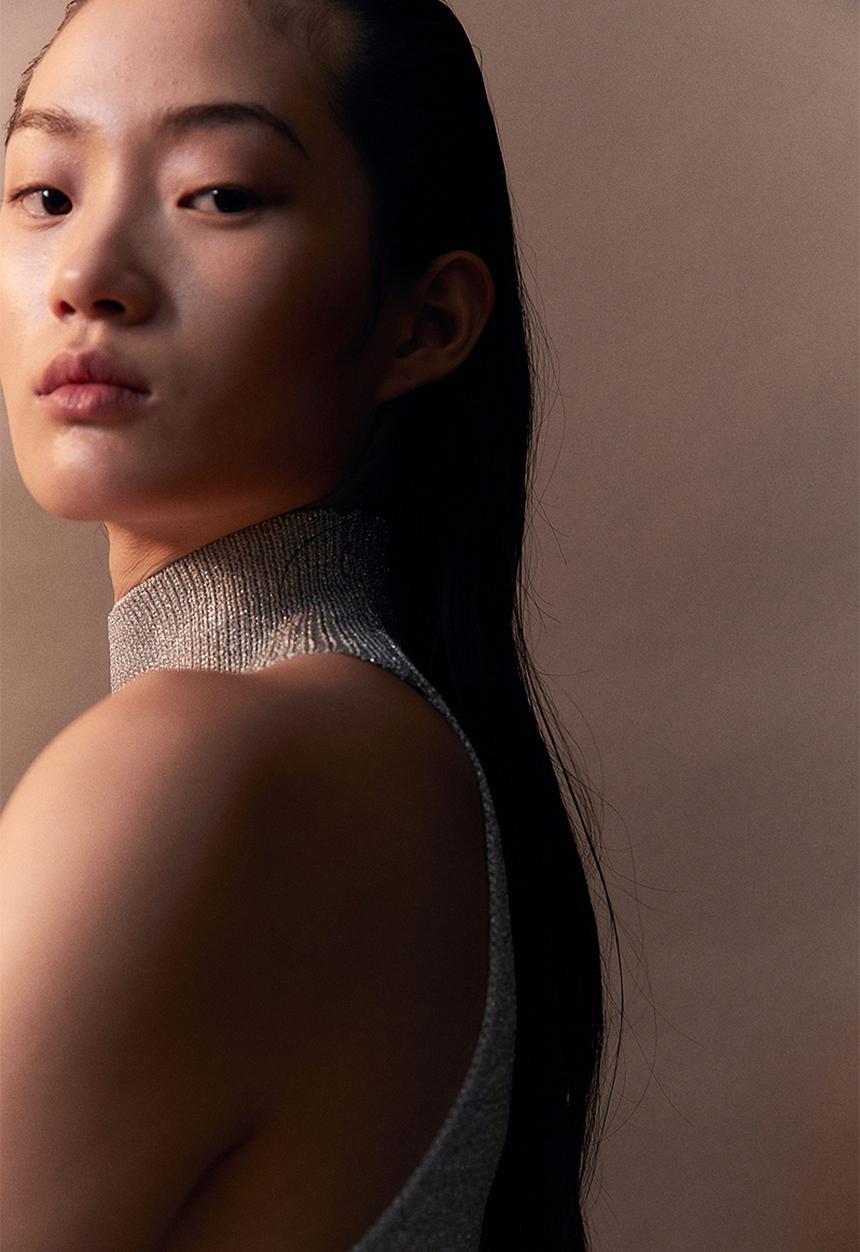 H&M - Glittery turtleneck top - silver