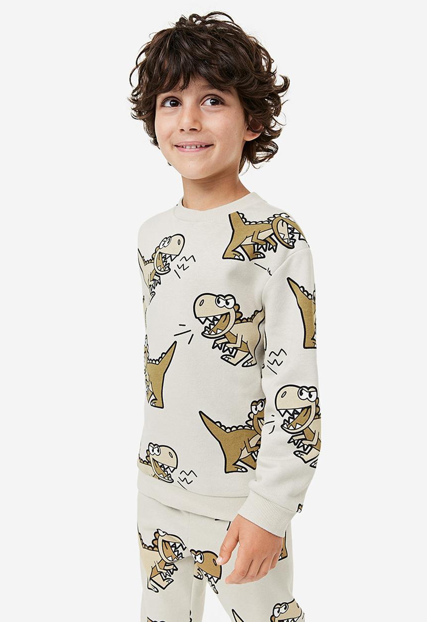 H&M - Sweatshirt - light beige dinosaurs