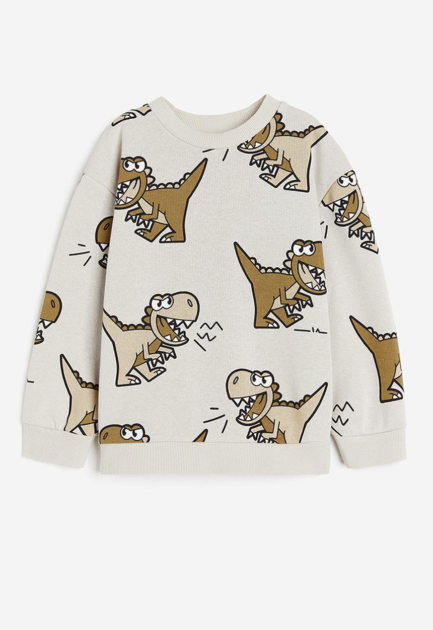 H&M - Sweatshirt - light beige dinosaurs