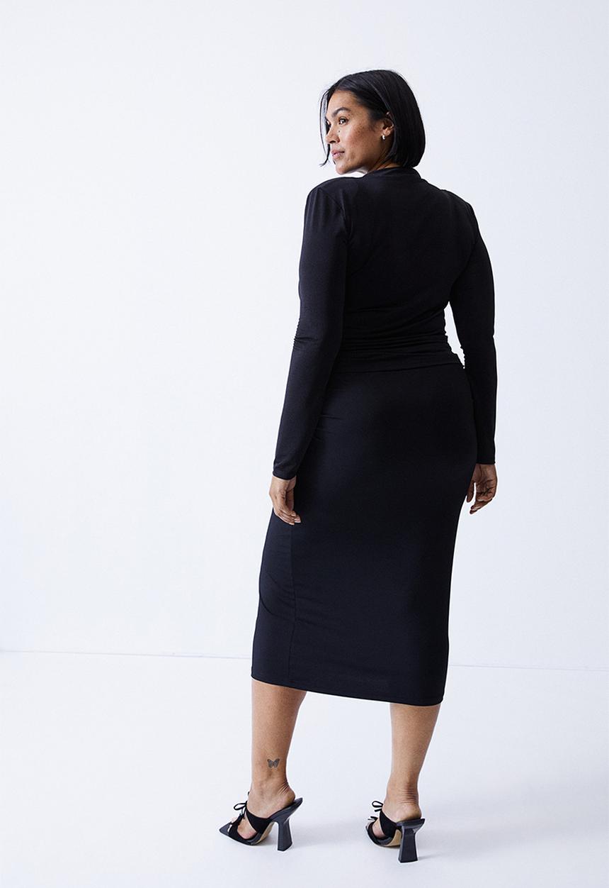 H&M - Draped turtleneck top - black