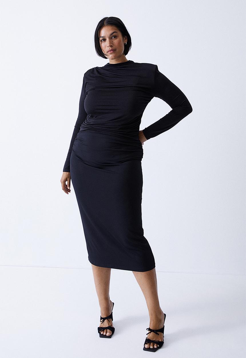 H&M - Draped turtleneck top - black