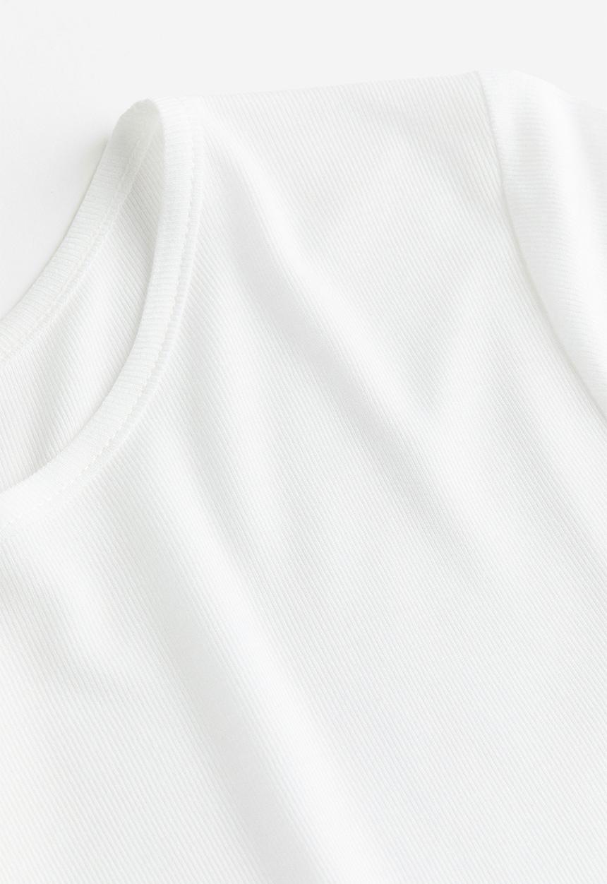 H&M - Ribbed t-shirt - white