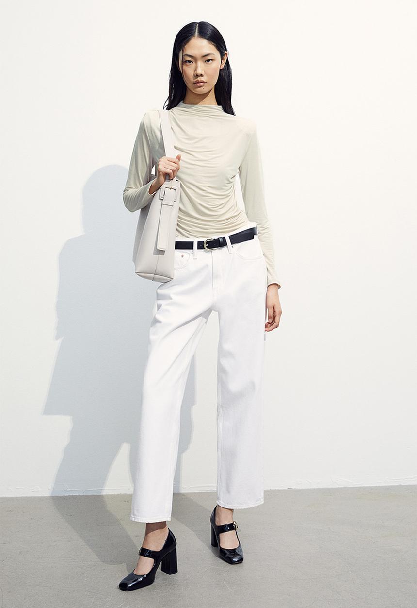 H&M - Draped turtleneck top - beige