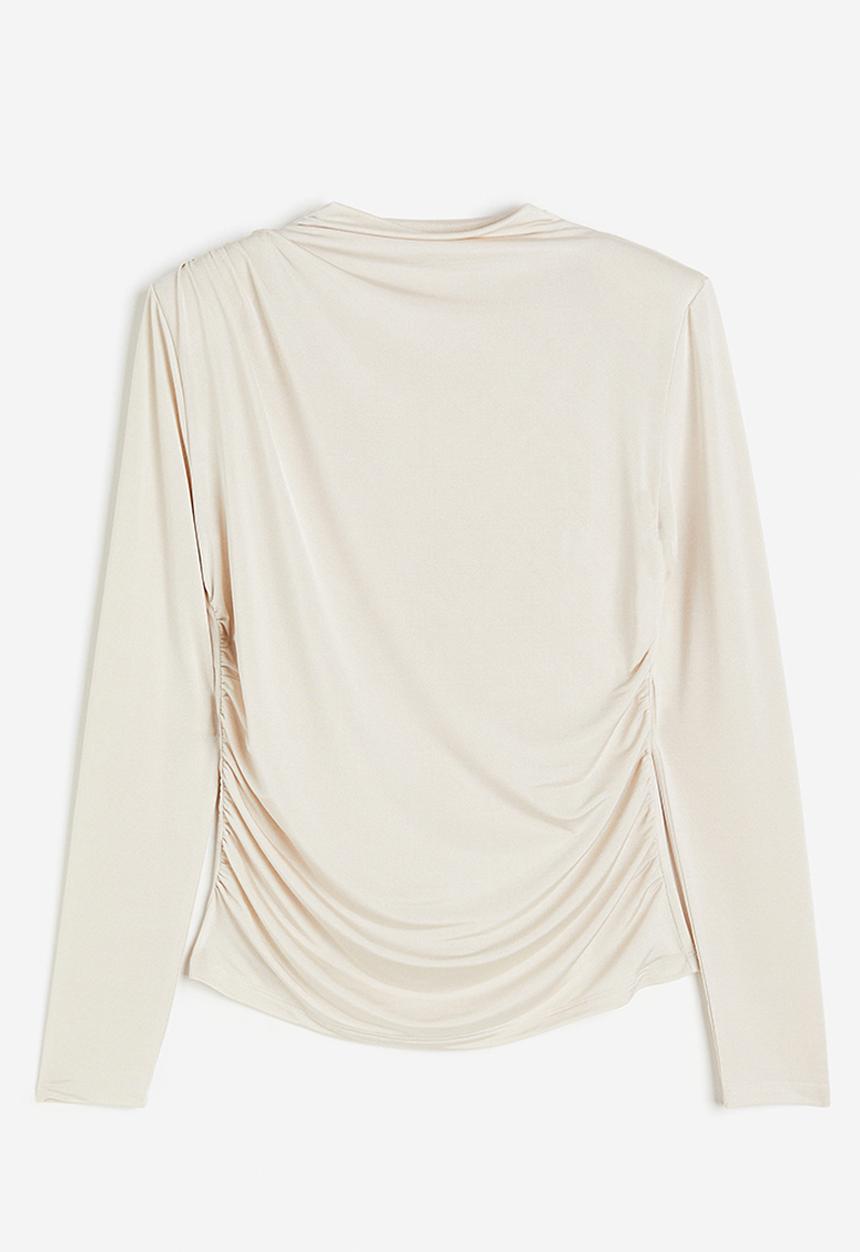 H&M - Draped turtleneck top - beige