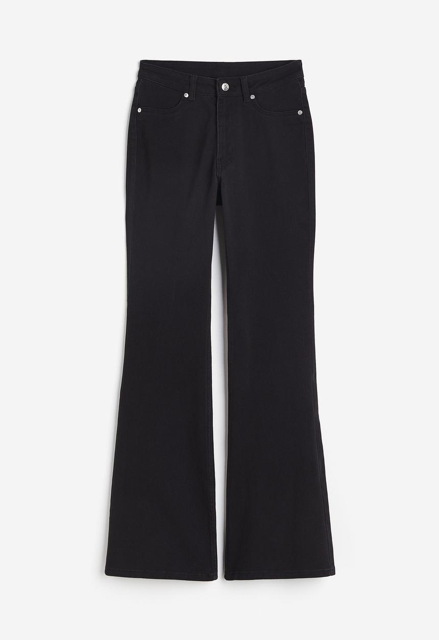 H&M - Flared twill trousers - black