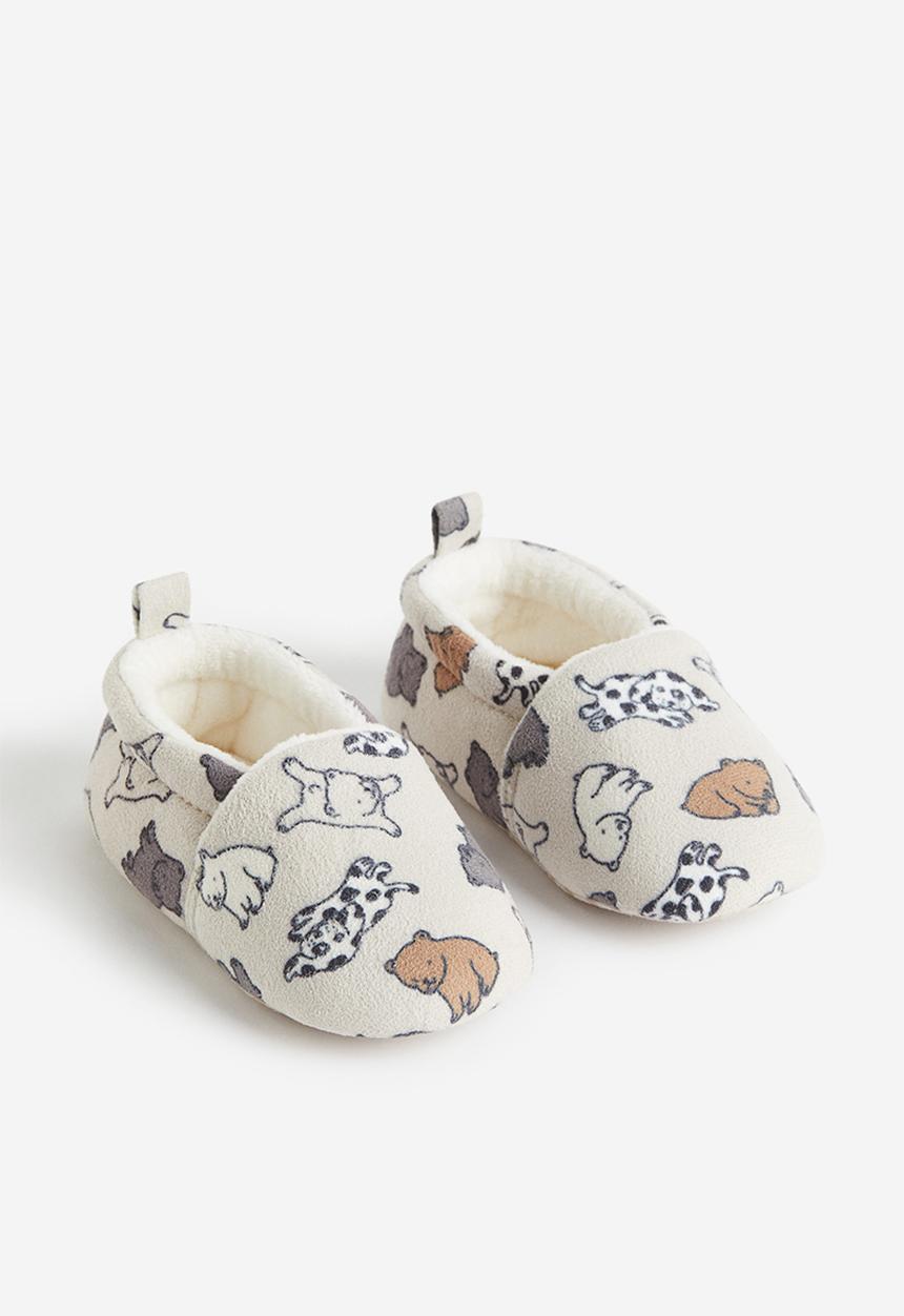 H&M - Soft slippers - light beige animals