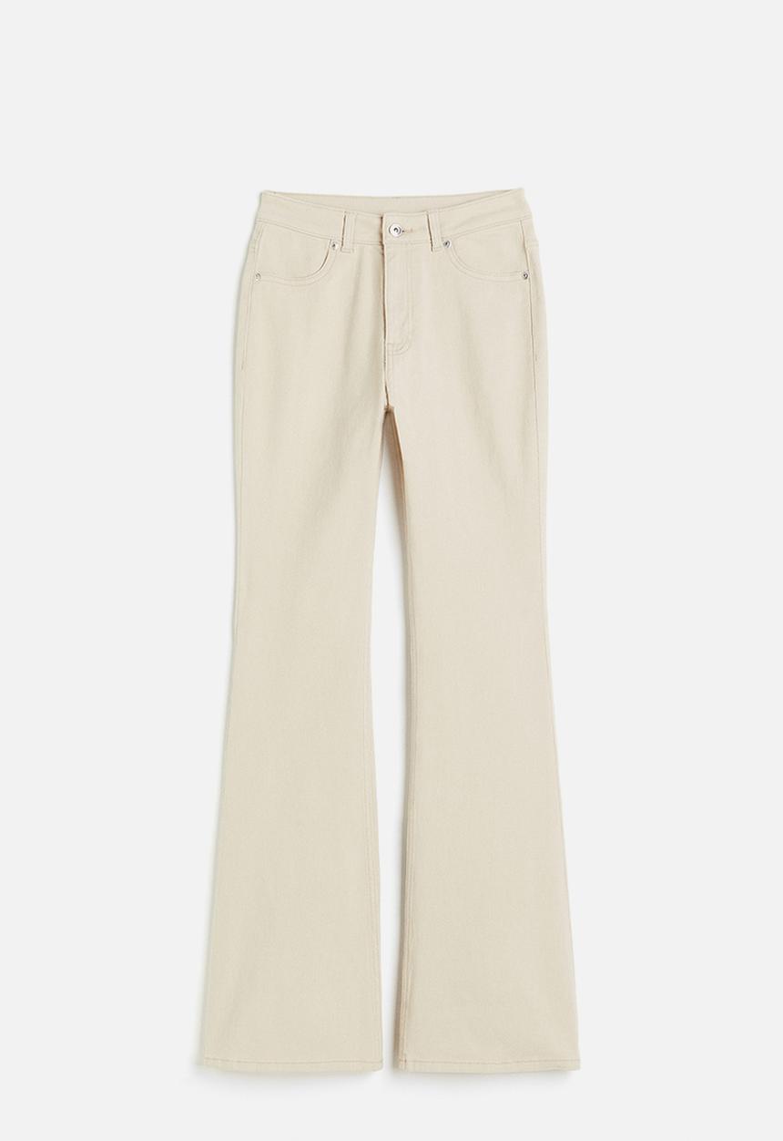 H&M - Flared twill trousers - beige