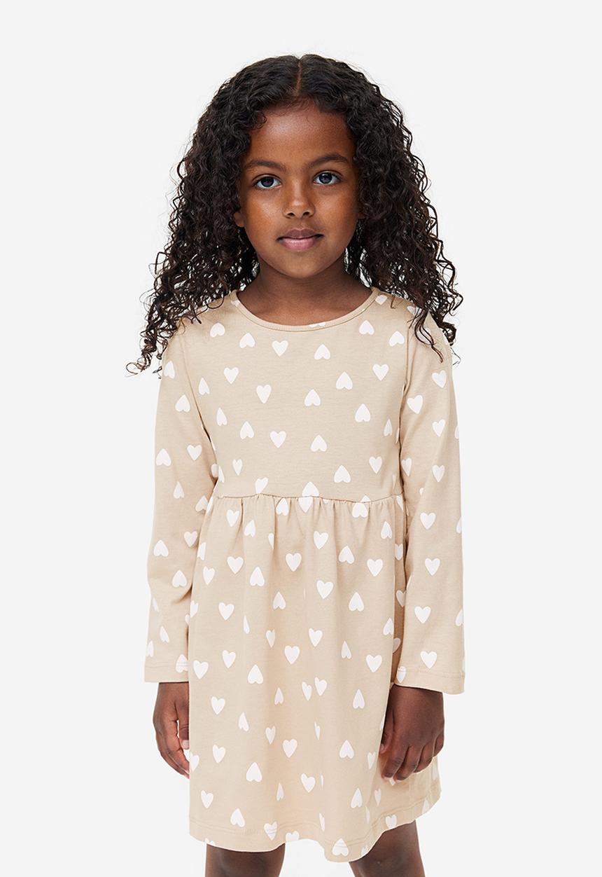 H&M - Cotton jersey dress - beige multi
