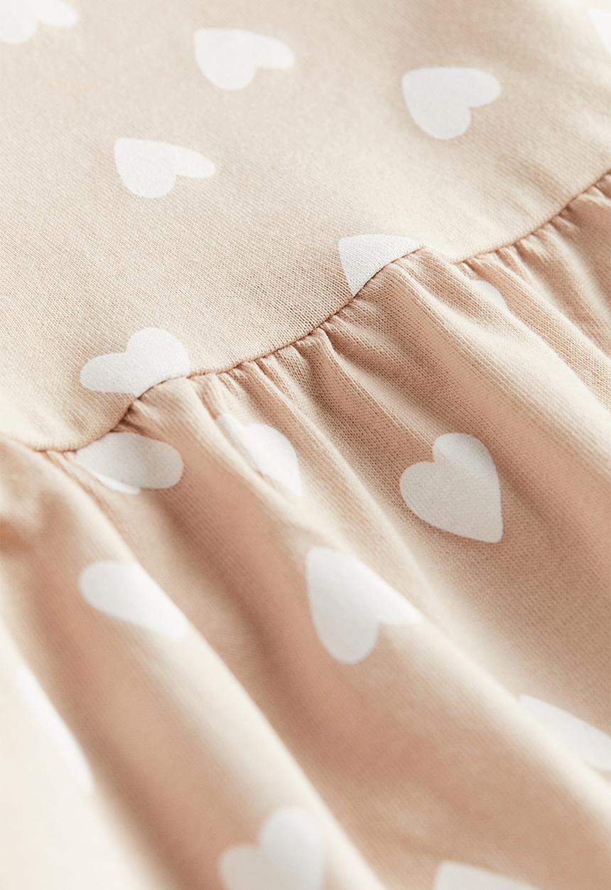 H&M - Cotton jersey dress - beige multi