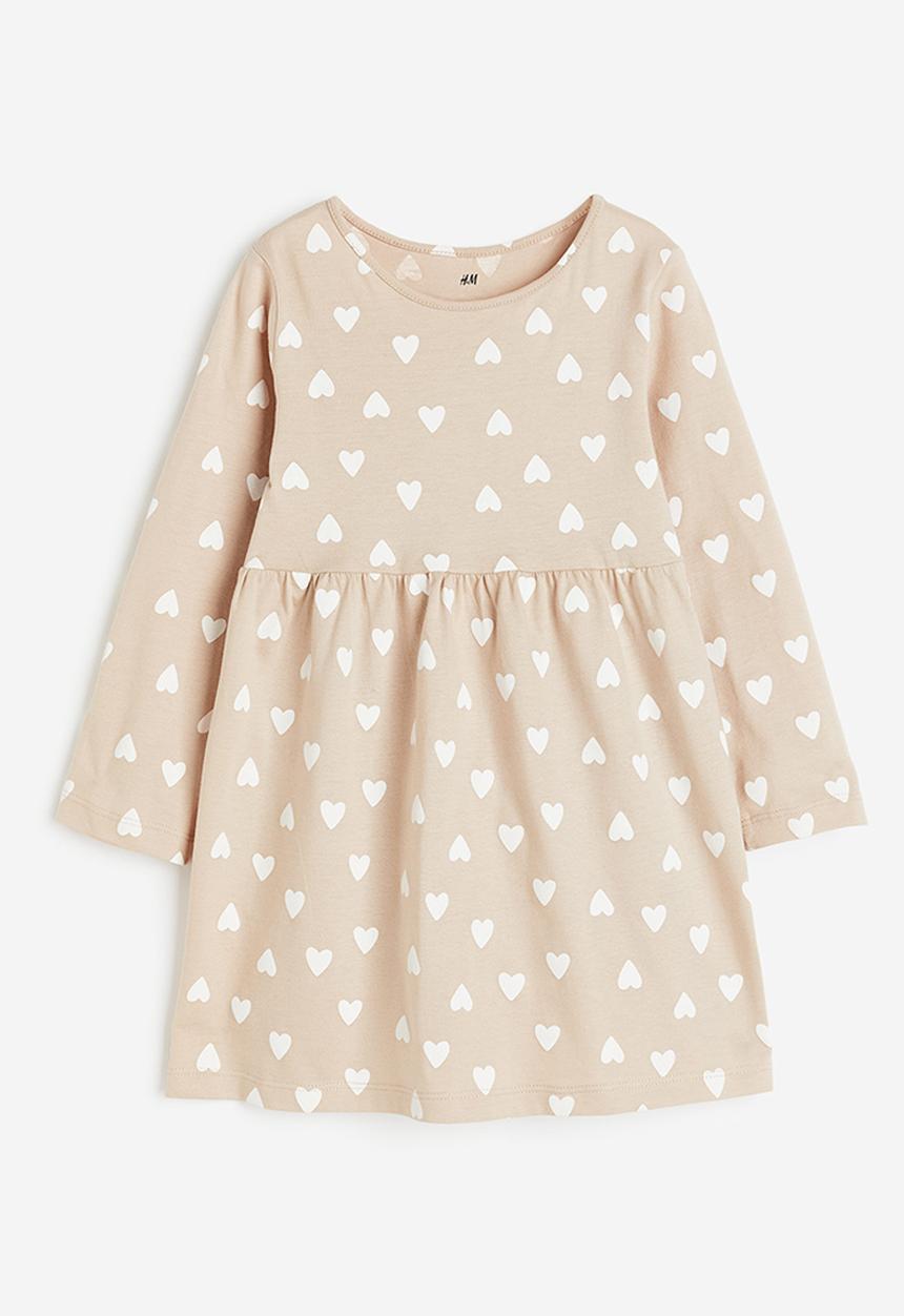 H&M - Cotton jersey dress - beige multi