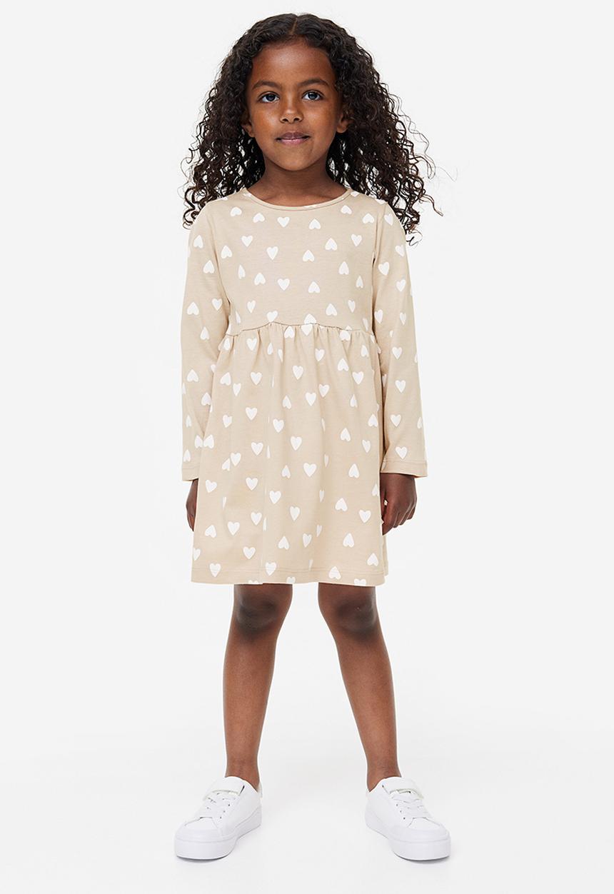 H&M - Cotton jersey dress - beige multi