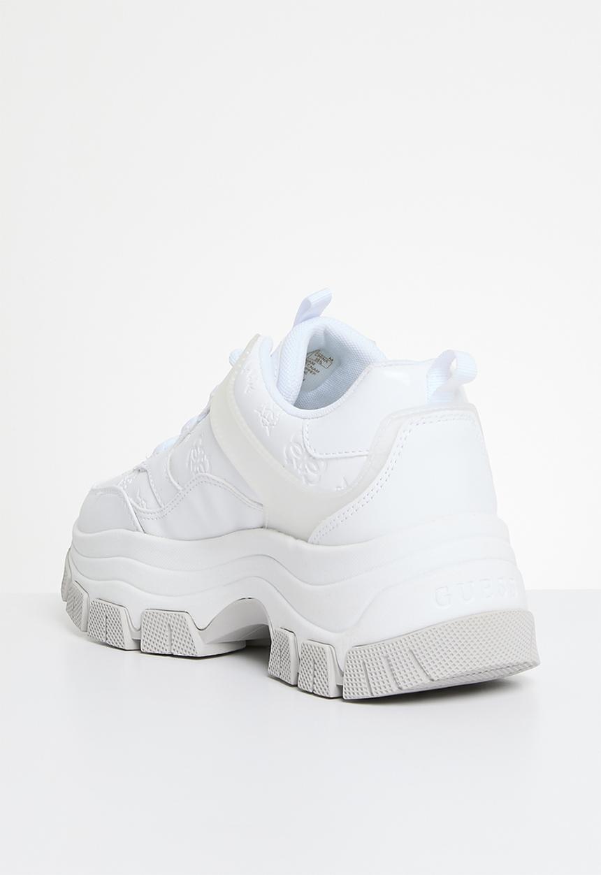 GUESS - Small peony embossed nappa sneaker - white