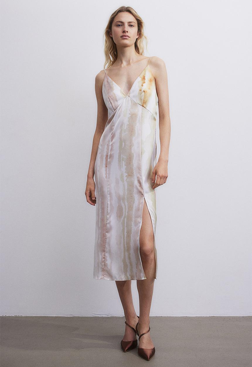 H&M - Satin slip dress - beige