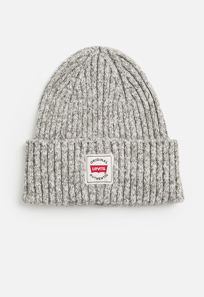 Levi’s® - Mens s holiday batwing beanie - grey melange 