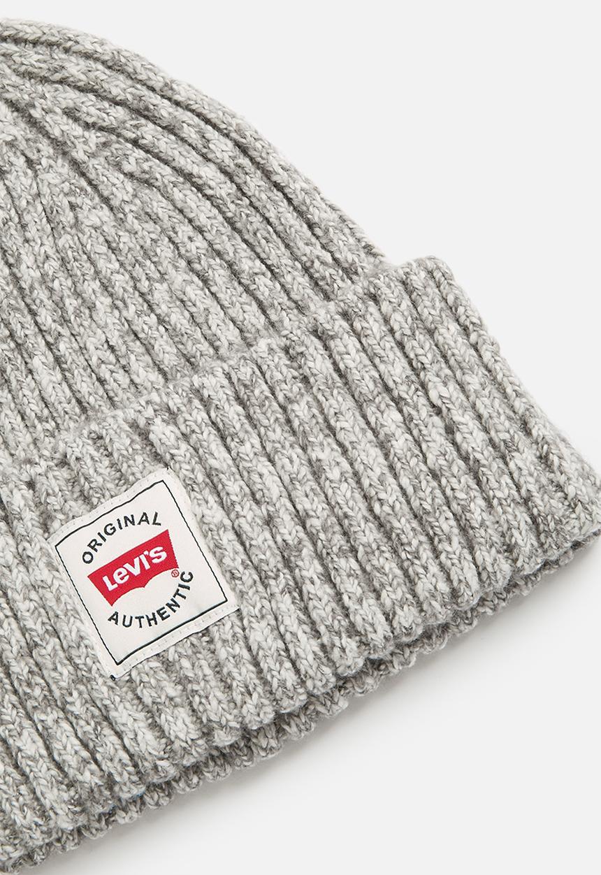 Levi’s® - Mens s holiday batwing beanie - grey melange 