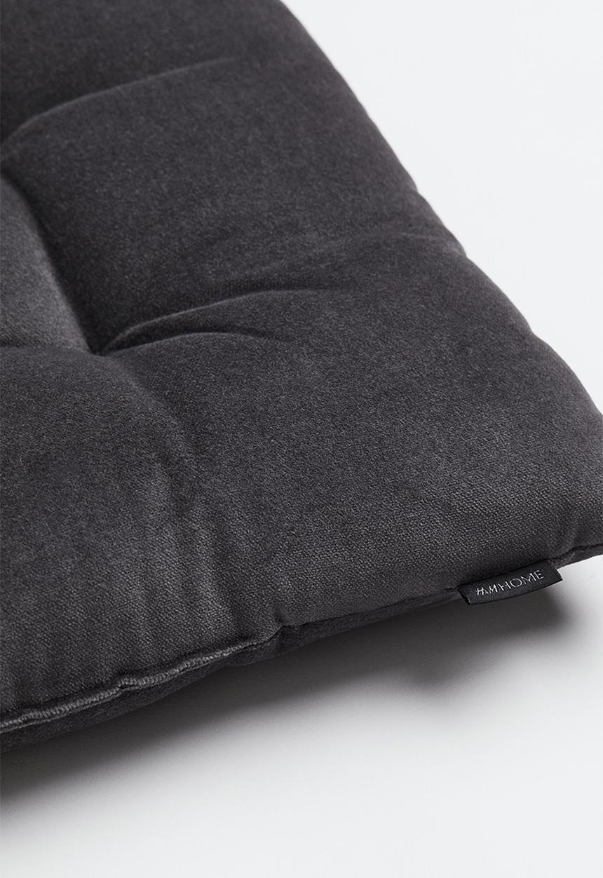 H&M - Cotton velvet seat cushion - grey