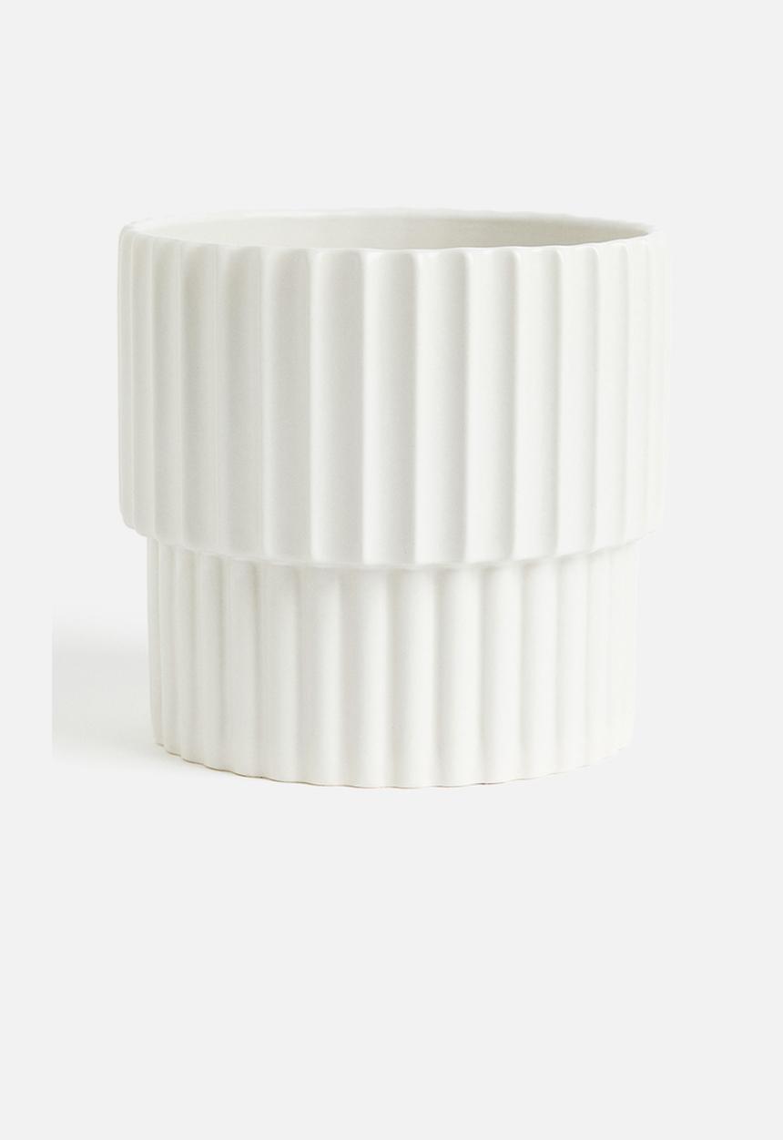 H&M - Stoneware plant pot - white