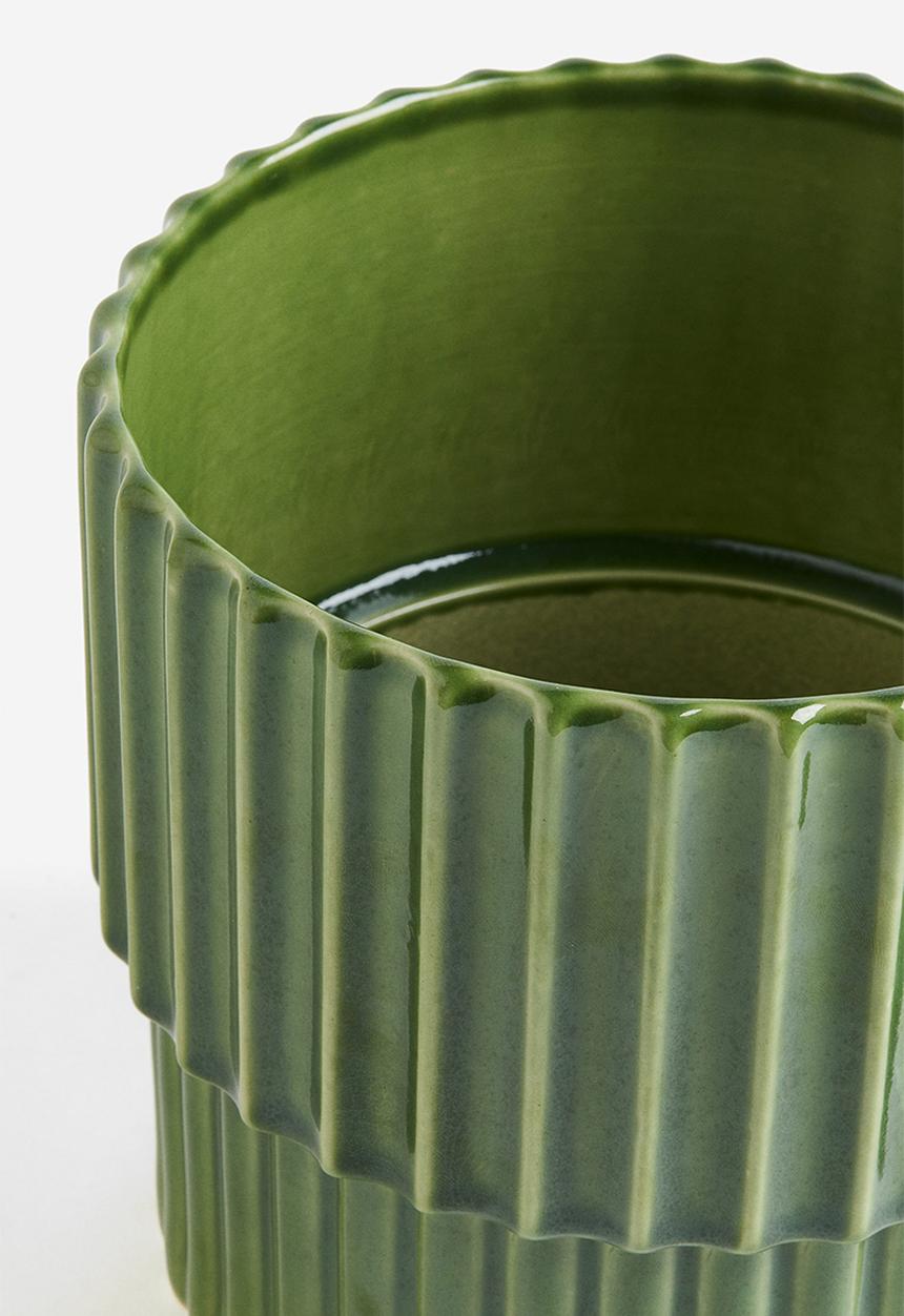 H&M - Stoneware plant pot - green