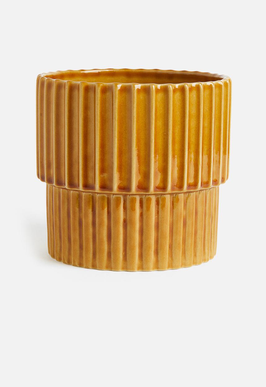H&M - Stoneware plant pot - yellow