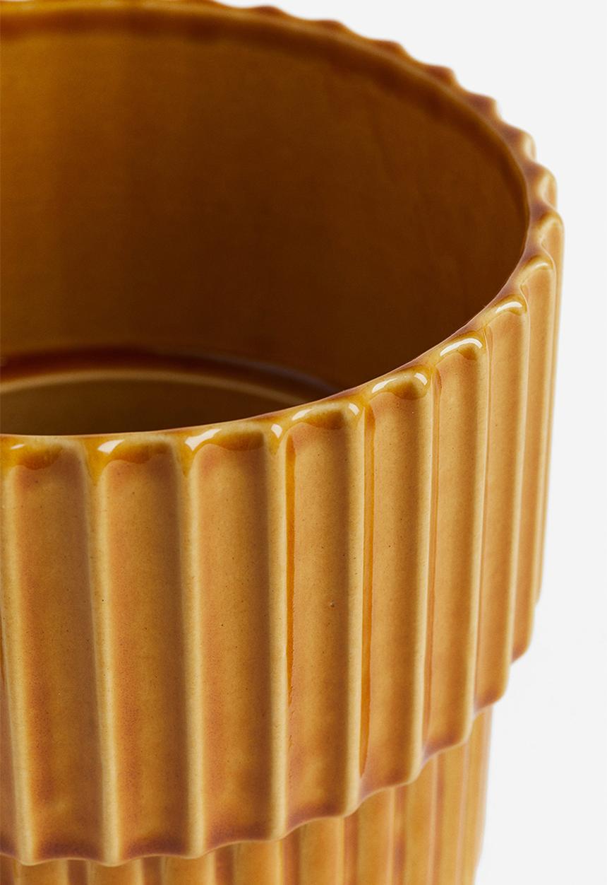 H&M - Stoneware plant pot - yellow