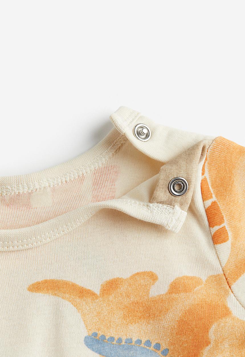 H&M - Long-sleeved bodysuit - beige multi