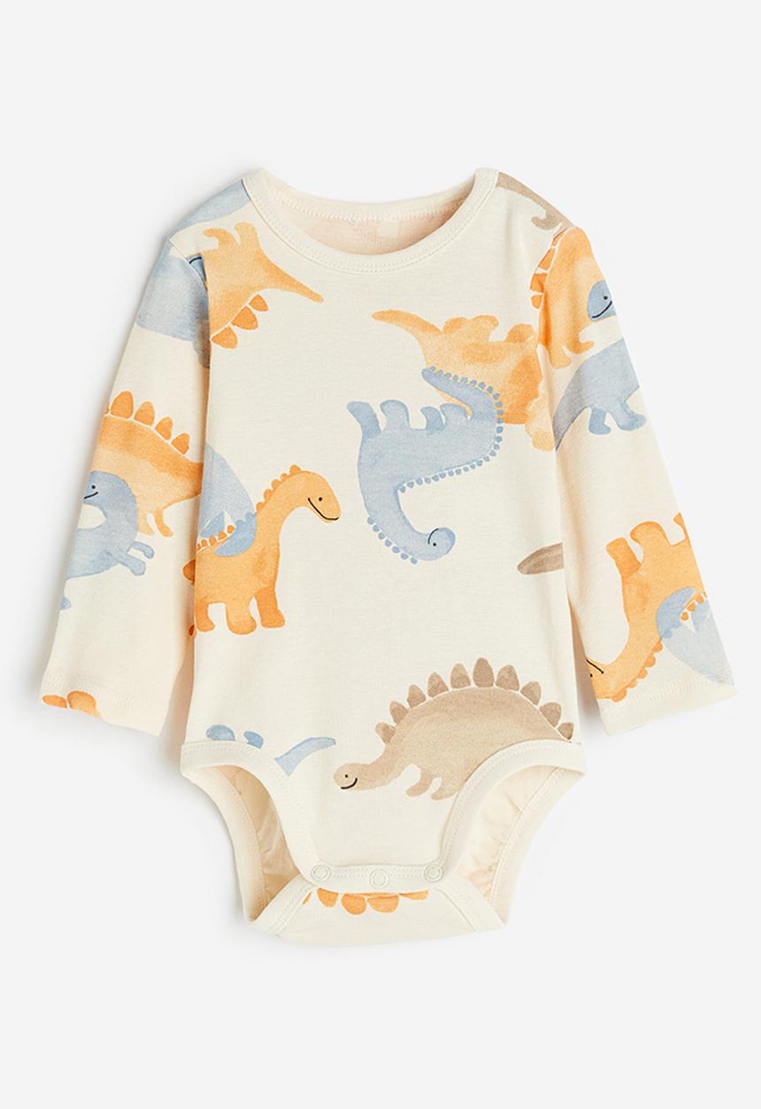 H&M - Long-sleeved bodysuit - beige multi