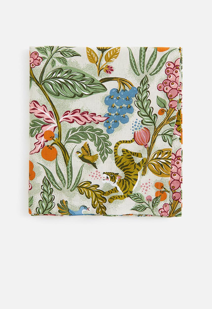 H&M - Linen-blend tablecloth - green,multi
