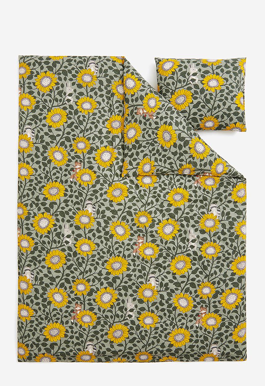 H&M - Patterned single duvet cover set - green,multi