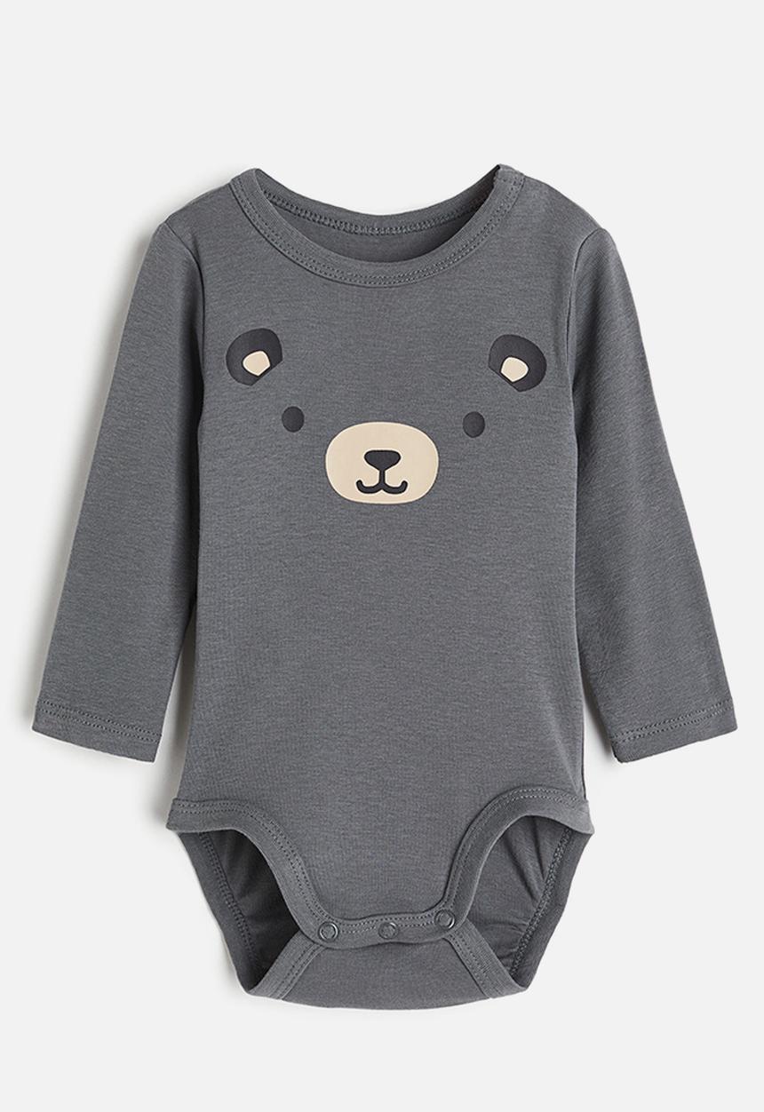 H&M - Long-sleeved bodysuit - grey multi