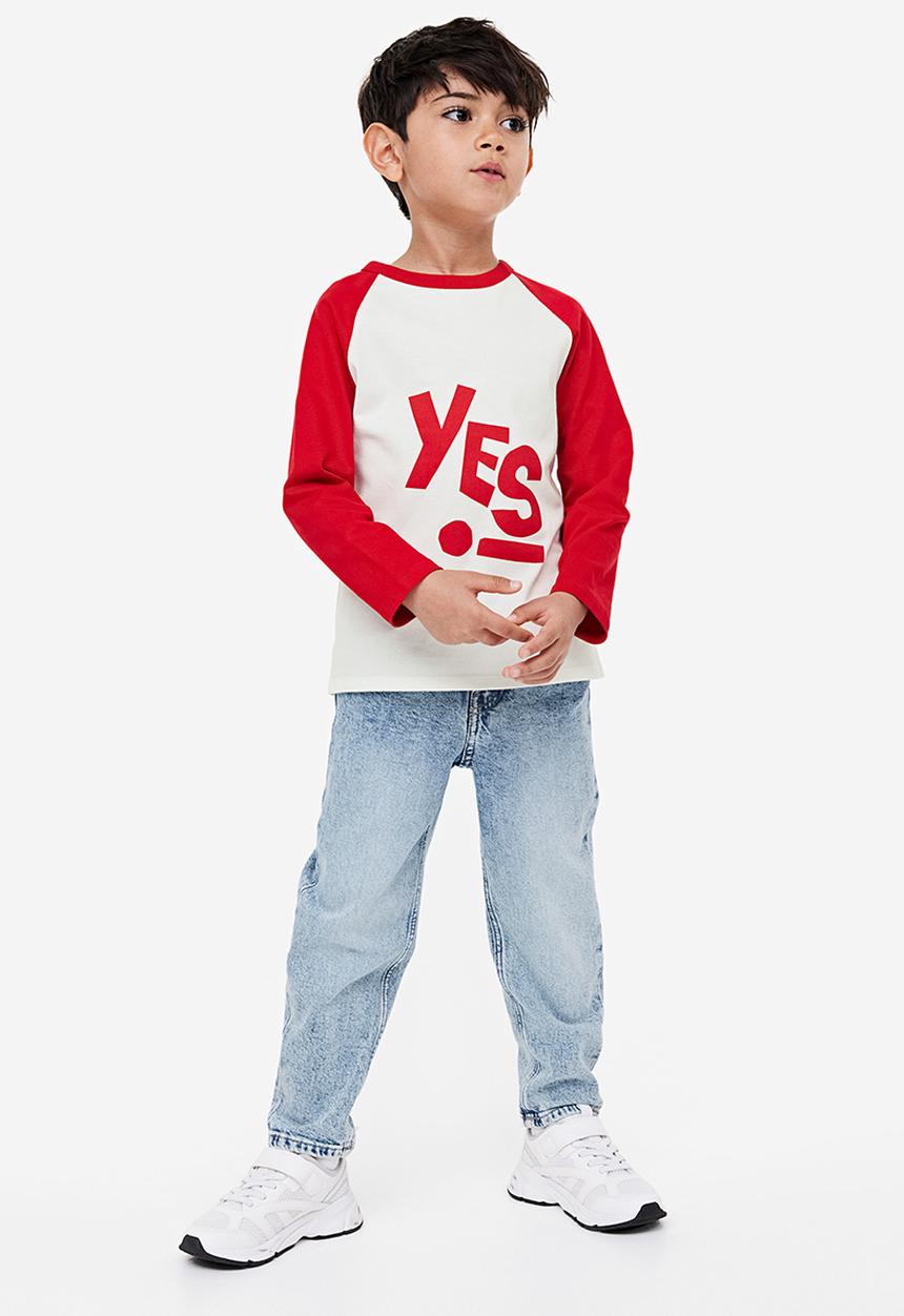 H&M - Long-sleeved raglan t-shirt - multi red,white