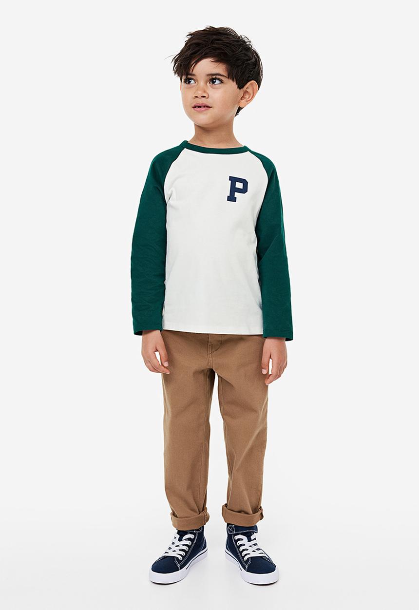 H&M - Long-sleeved raglan t-shirt - multi white