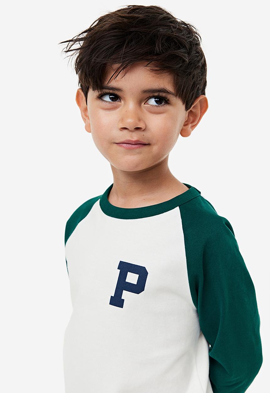 H&M - Long-sleeved raglan t-shirt - multi white