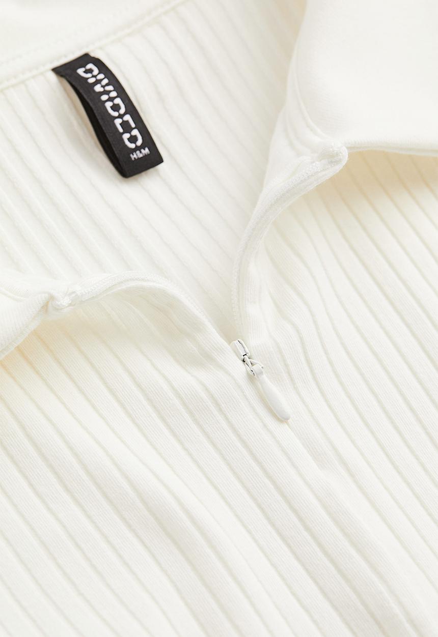 H&M - Zip-top cropped top - white