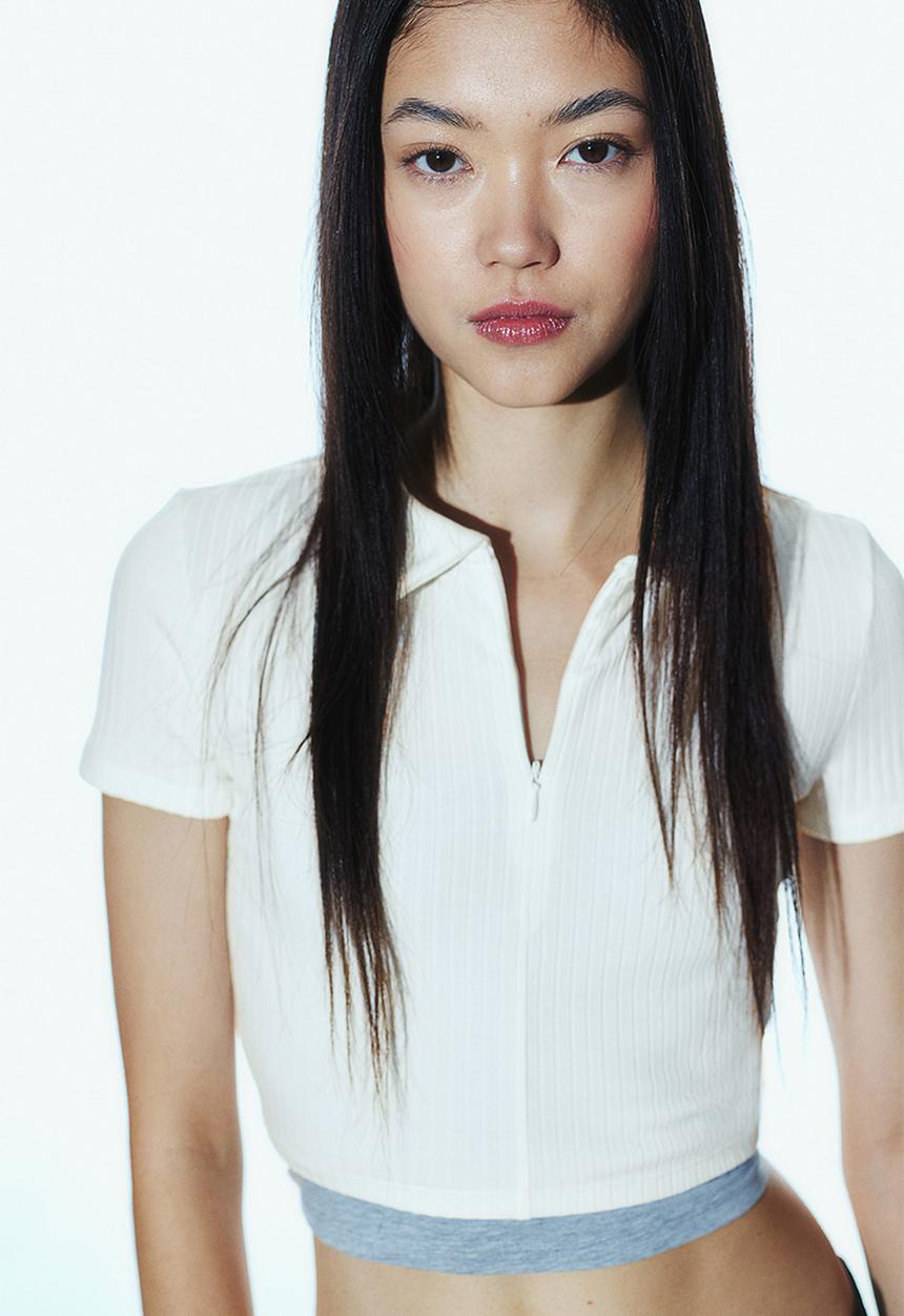 H&M - Zip-top cropped top - white