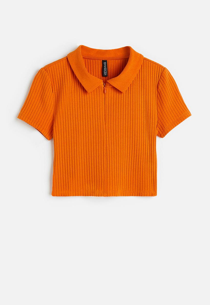 H&M - Zip-top cropped top - orange