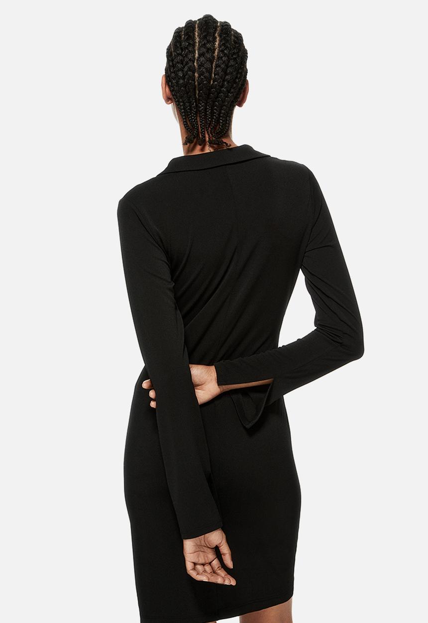 H&M - Wrap shirt dress - black