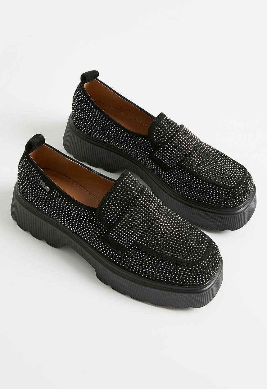 Plum - Heidi chunky loafer - black