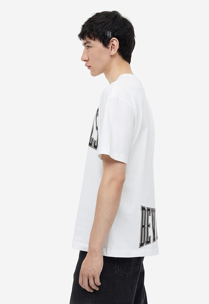 H&M - Loose fit printed t-shirt - white