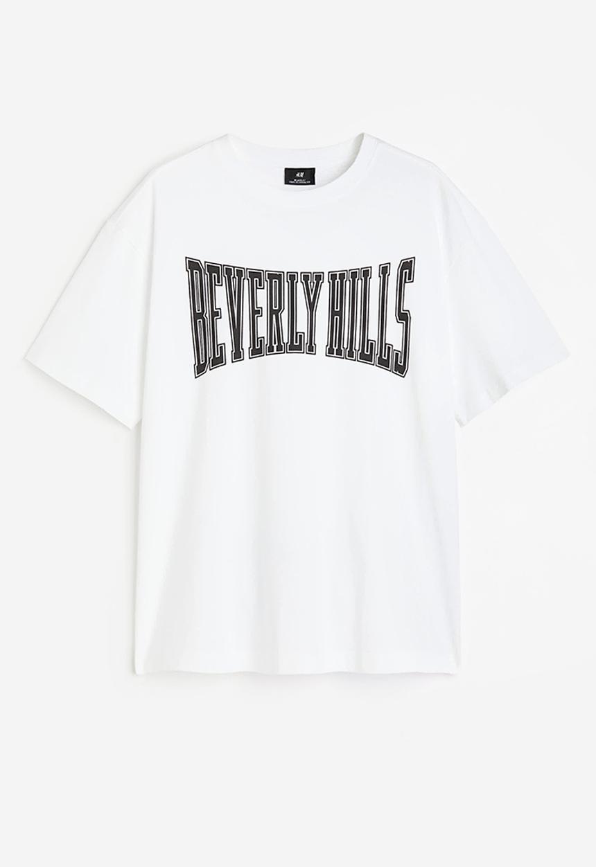 H&M - Loose fit printed t-shirt - white