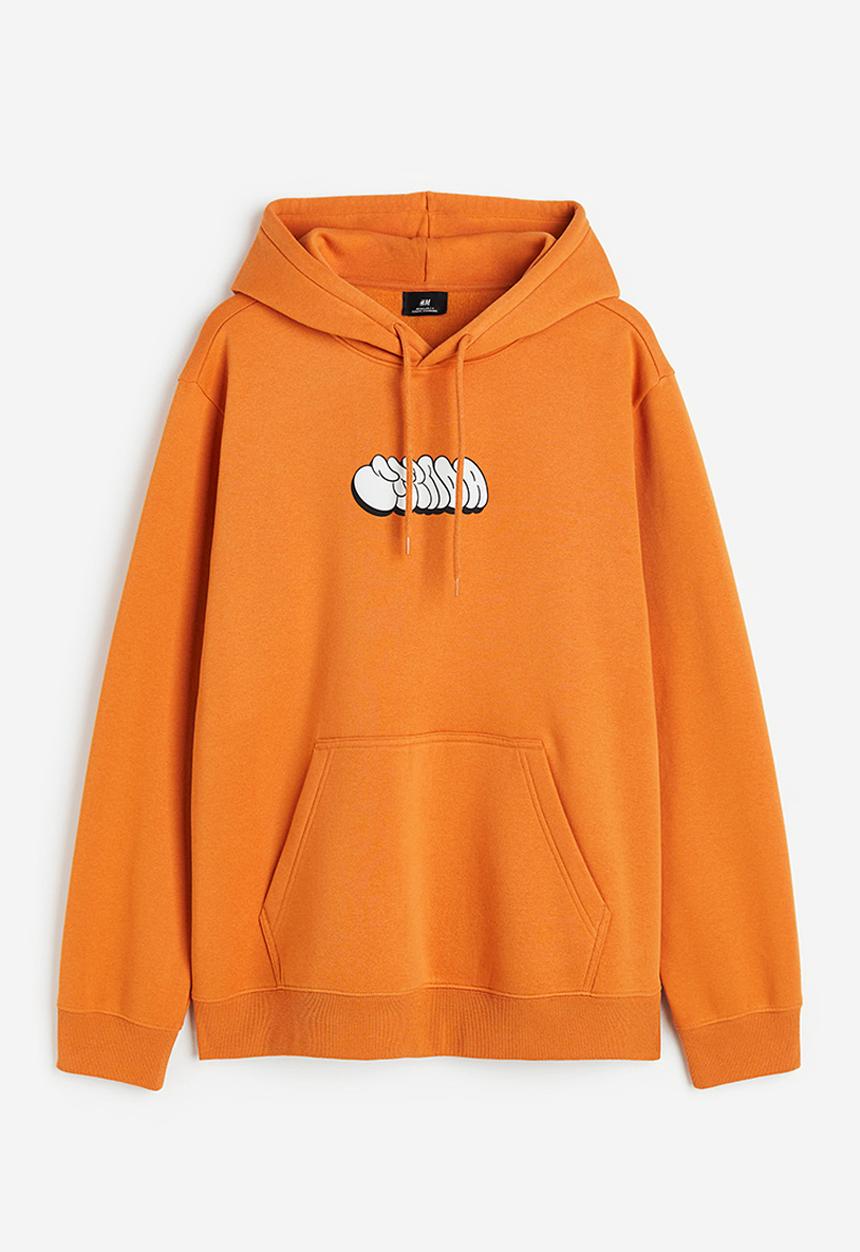H&M - Regular fit hoodie - orange 
