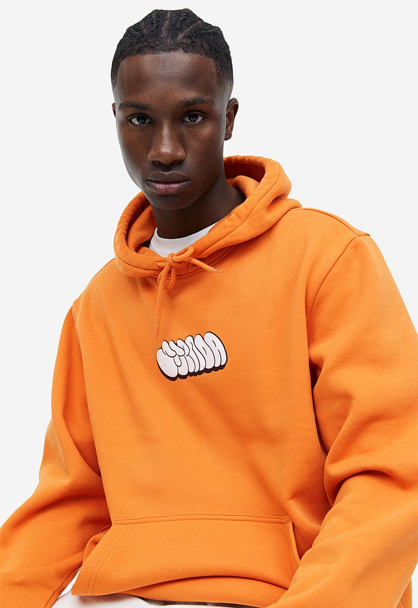 H&M - Regular fit hoodie - orange 