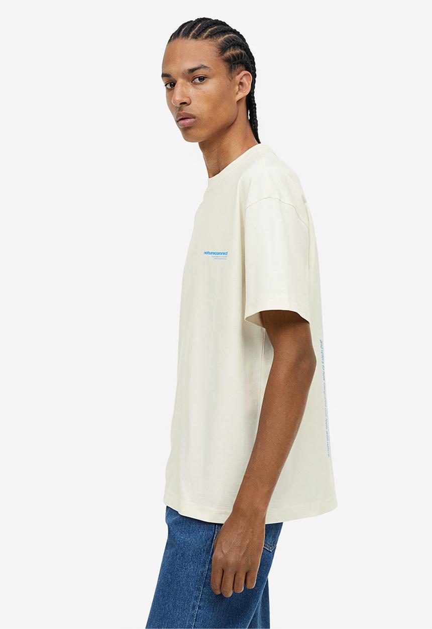 H&M - Loose fit printed t-shirt - beige
