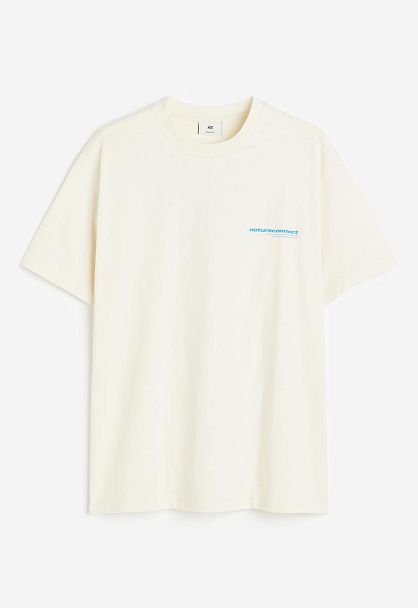 H&M - Loose fit printed t-shirt - beige