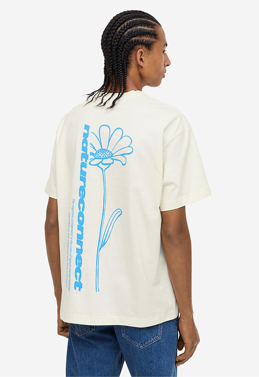 H&M - Loose fit printed t-shirt - beige