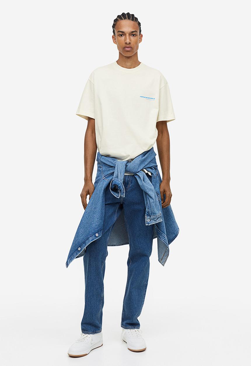 H&M - Loose fit printed t-shirt - beige