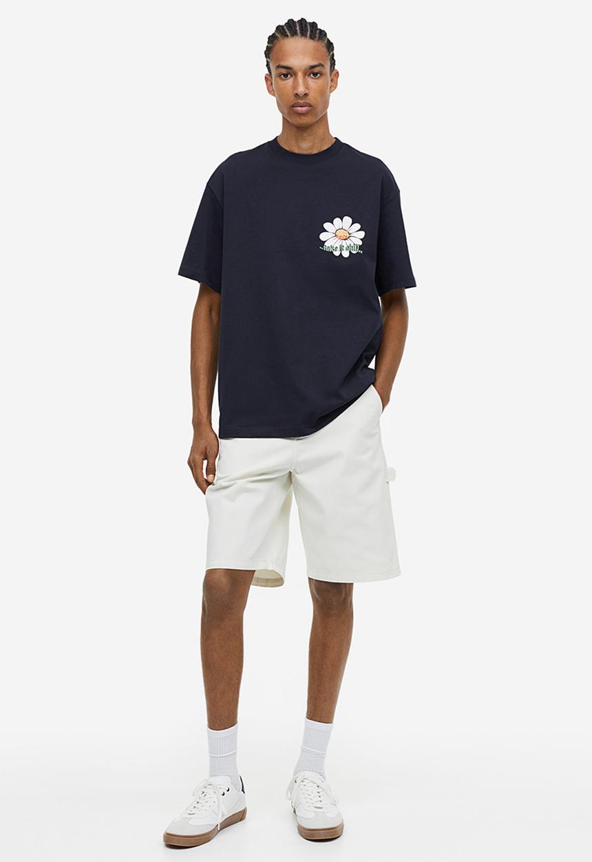 H&M - Loose fit printed t-shirt - black