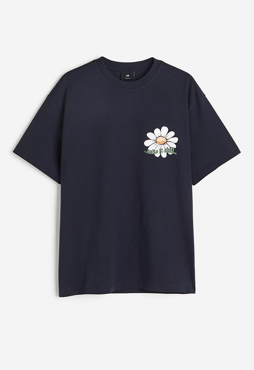 H&M - Loose fit printed t-shirt - black