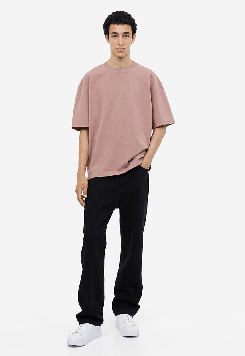 H&M - Oversized fit cotton T-shirt - pink